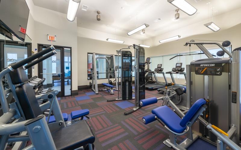 a gym with exercise equipment